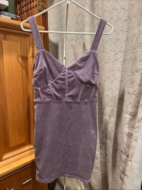 Lena Lavender Velvet mini Dress super soft